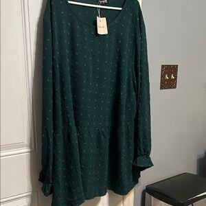 BloomChic Forest Green Patterned Blouse